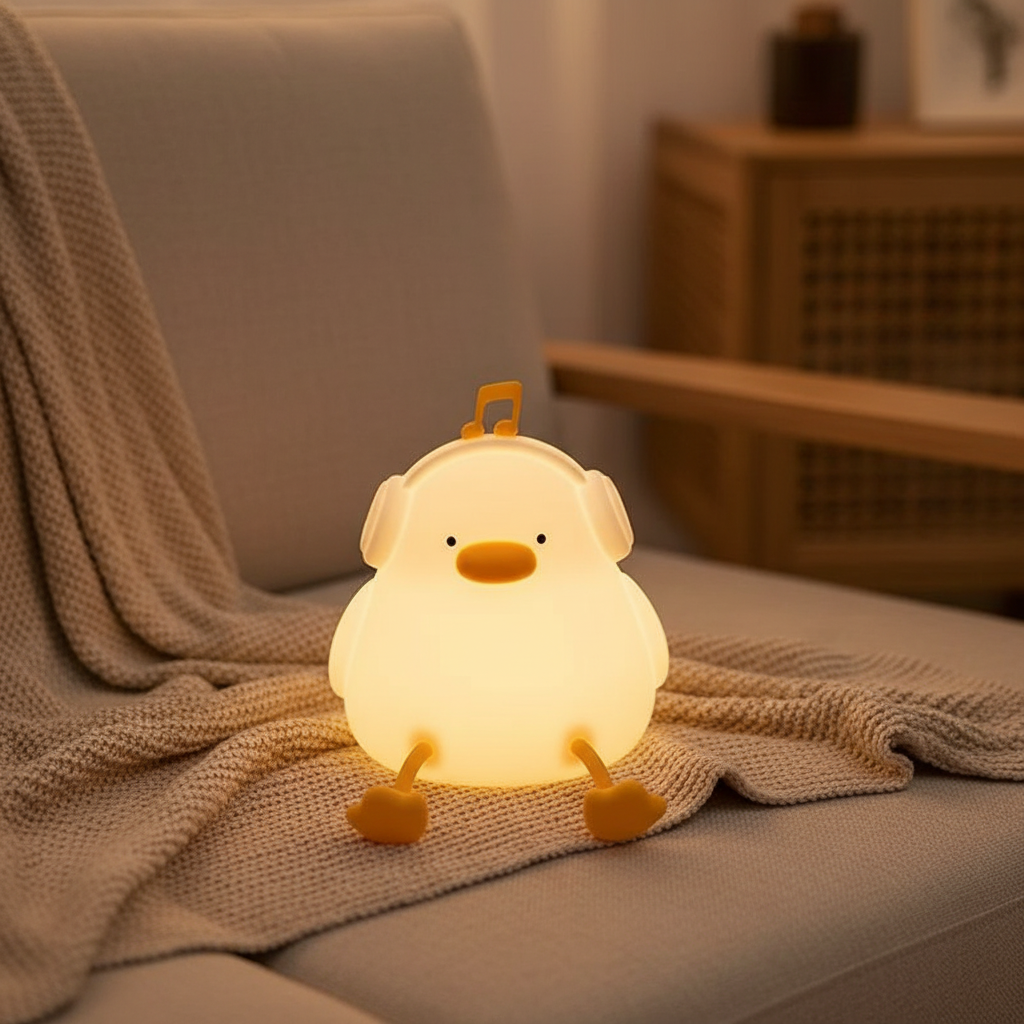 Cute Headphone Duck LED Night Lamp
