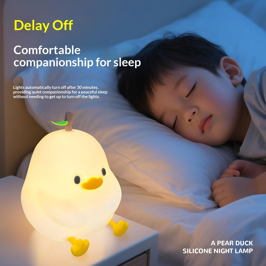 Pear‑Shaped Silicone Night Light (Rechargeable)