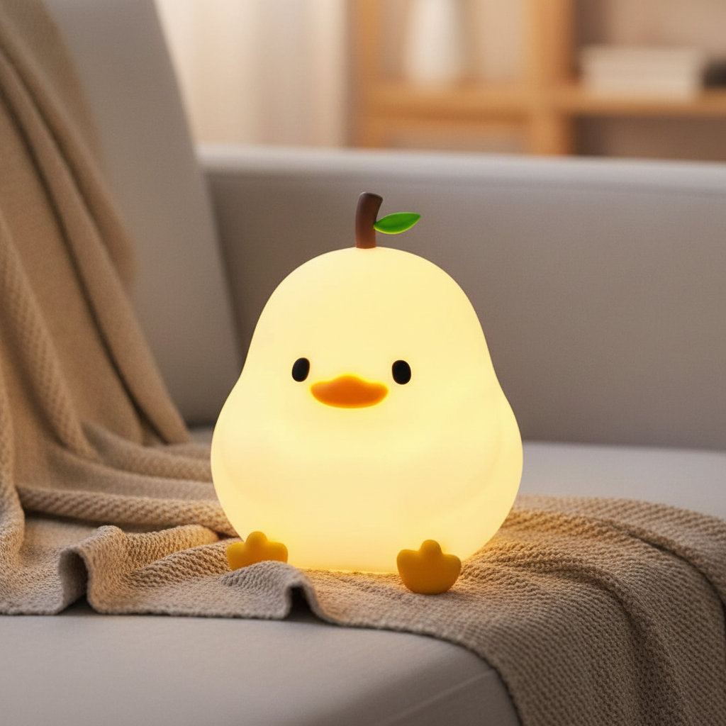 Pear‑Shaped Silicone Night Light (Rechargeable)
