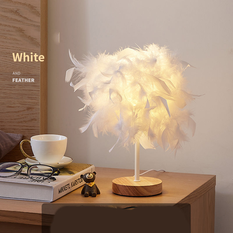 Feather Table Lamp – Soft LED Glow, Modern Minimal Design