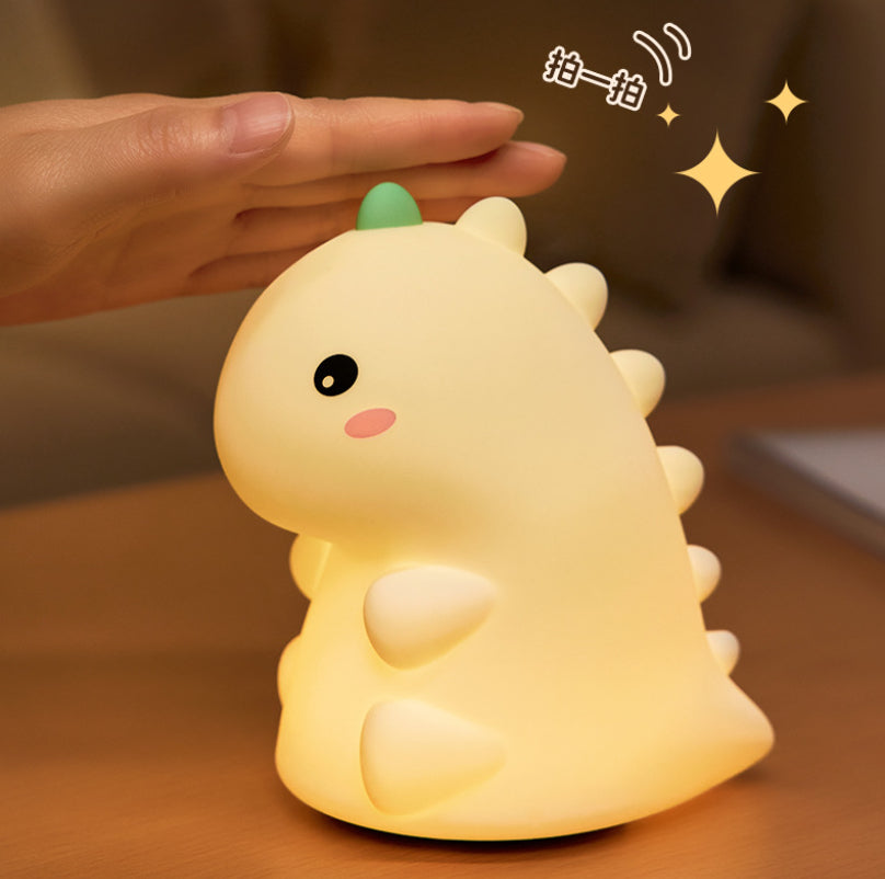 Dinosaur Silicone Night Light (USB‑C Rechargeable) – Pat Control, 3-Level Dimming