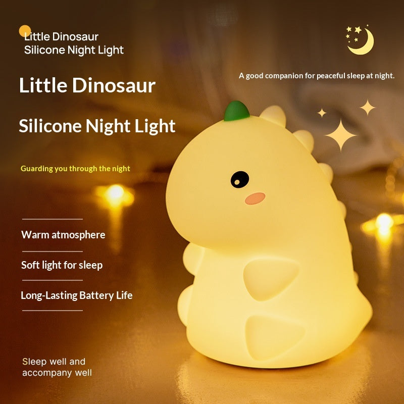 Dinosaur Silicone Night Light (USB‑C Rechargeable) – Pat Control, 3-Level Dimming