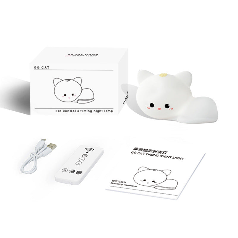 Cute Cat Silicone Lamp For Children