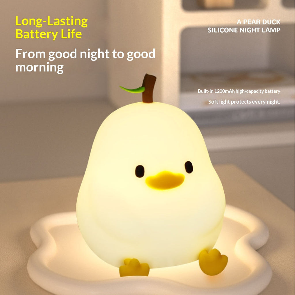 Pear‑Shaped Silicone Night Light (Rechargeable)