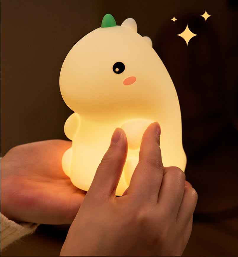 Dinosaur Silicone Night Light (USB‑C Rechargeable) – Pat Control, 3-Level Dimming