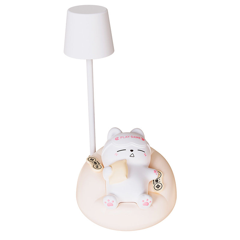 Sleeping Cat Silicone Night Light (Rechargeable) – Pat/Tap Control, 40+ Hour Battery